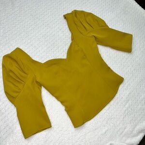 Cute Mustard Yellow Puffed Sleeve Blouse NWT